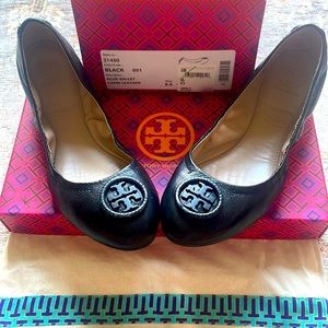 Tory Burch Allie Ballet Capri Leather Black (8.5)